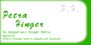 petra hinger business card